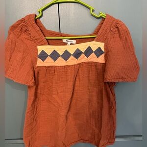 Madewell gauze peasant top